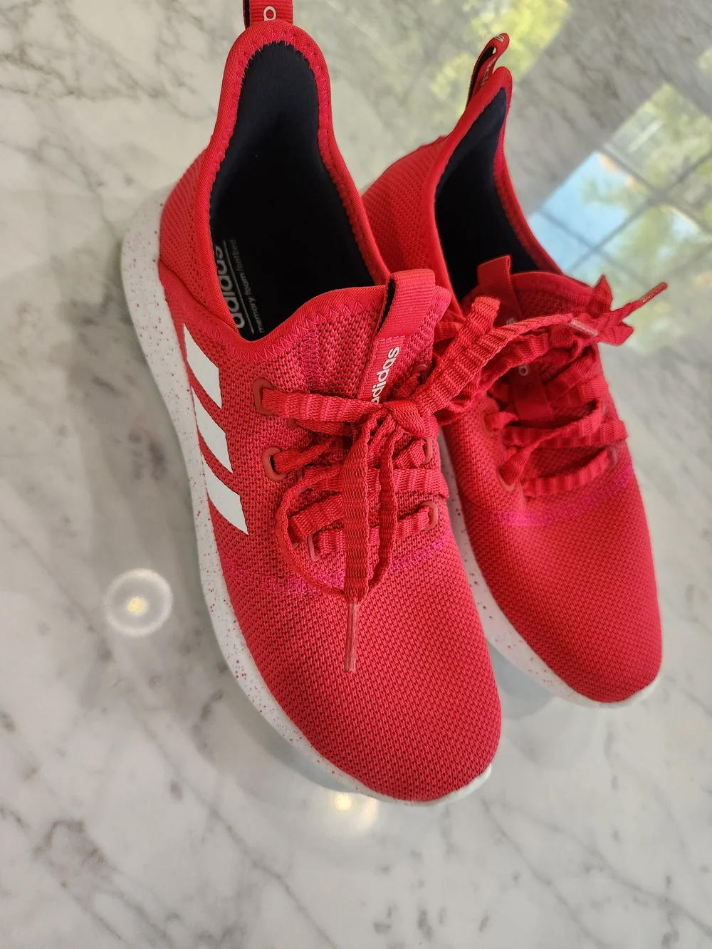 Adidas Red/White Lightweight Mesh Sneakers, BRAND NEW.